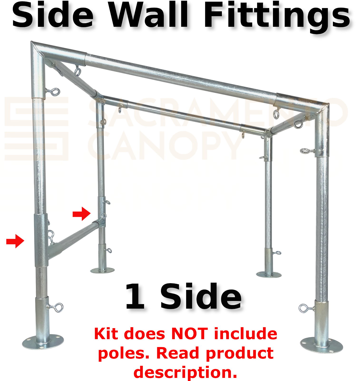 Slope, Lean-To Canopy Fittings Kits, DIY Greenhouse, RV & Boat Carport