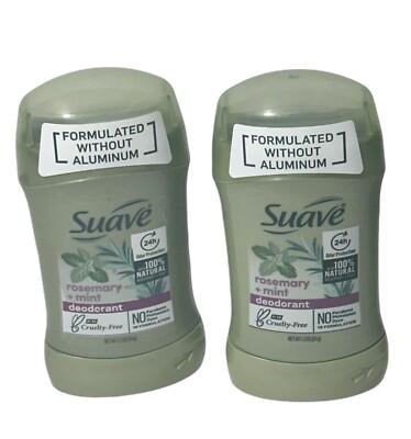 Suave Aluminum Free Invisible solid deodorant stick Rosemary + Mint 1.2 oz each