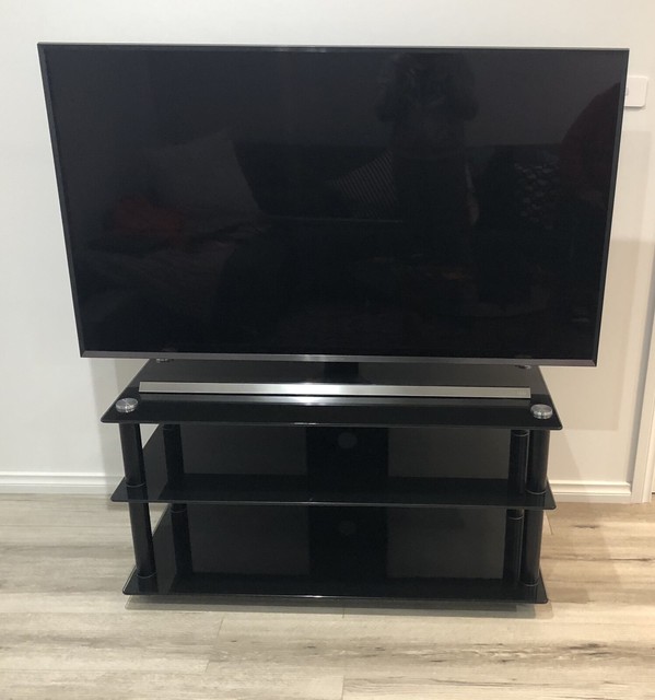 TV unit black tempered glass Entertainment & TV Units Gumtree