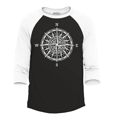 Compass Traveling North South East West Raglan Baseball Vacation Shirts