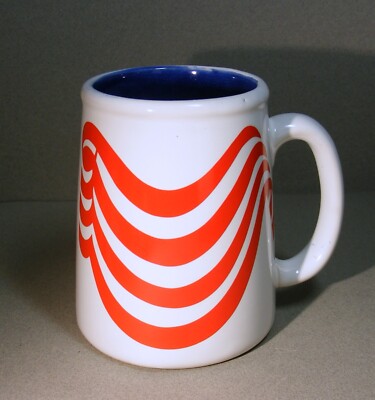 Bennington Potters VT Patriotic Mug Red White & Blue Abstract American Flag Mug