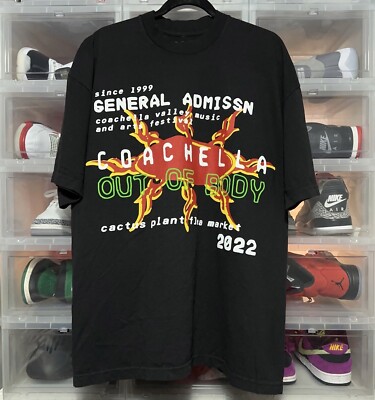 Cactus Plant Flea Market Coachella T-Shirt XL Black CPFM 2022 Weekend 1 NWOT