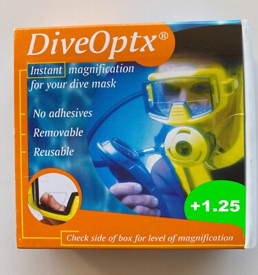+1.25  Hydrotac Dive Mask Magnification Lenses DiveOptx