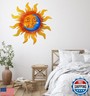 25.7'' Large Size Metal Sun Outdoor Wall Art Decor, SunandMoon Outside Metal Art Rust Proof Wall Sculpture, Ideal for for Yard, Bedroom, Patio, Garden, Fence, Deck Pool Home and Farmhouse (Large sun)