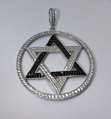 2Ct Round Lab Created Diamond Circle Of Star Unisex Pendant 925 Sterling Silver