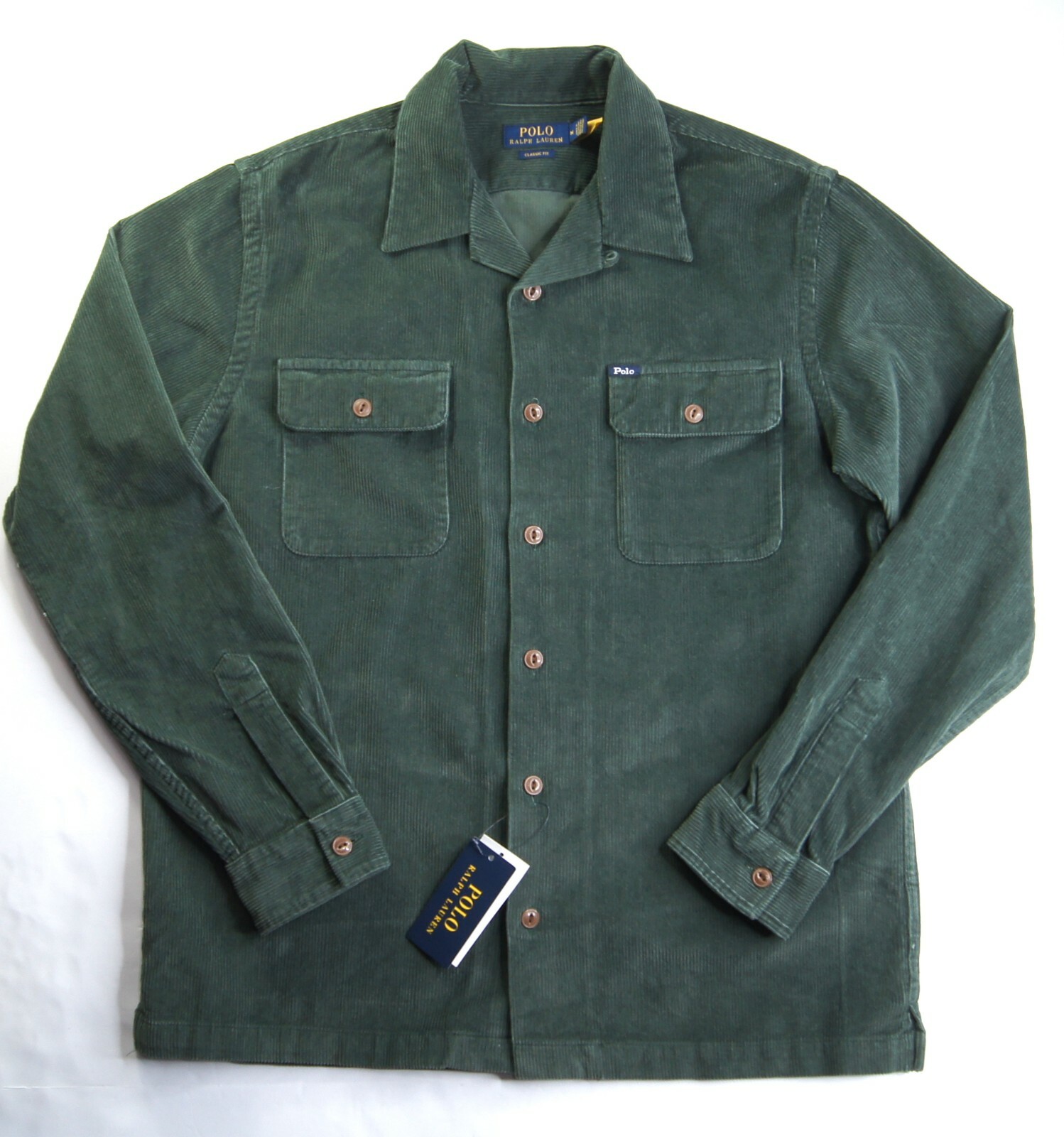 POLO RALPH LAUREN Men's Green Classic Fit Corduroy Button Up Camp Shirt NEW  NWT | eBay