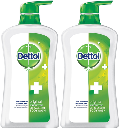 Dettol Anti Bacterial pH-Balanced Body Wash, Original, 21.1 Oz/625 Ml, Pack of 2