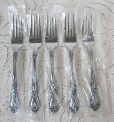 Vintage ROGERS / Stanley Roberts PRECIOUS ROSE 5 Dinner Forks