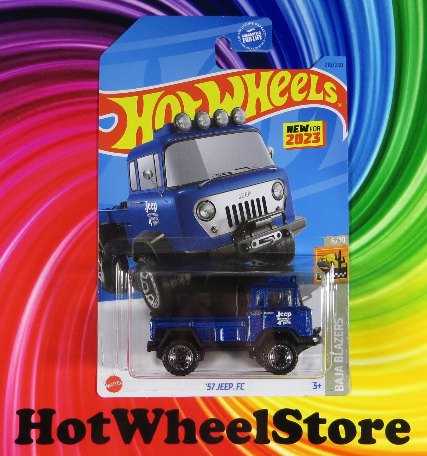 2023 Hot Wheels Blue '57 JEEP FC Baja Blazers Card #218 HW61 2023 Hot Wheels Blue '57 JEEP FC Baja Blazers Card #218 HW61