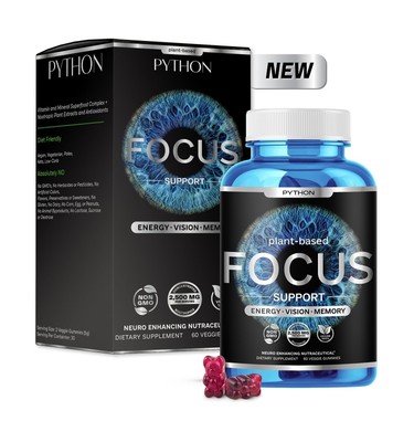 Python Focus Brain Health Supplement - Memory and Concentration Boost Nootrop...