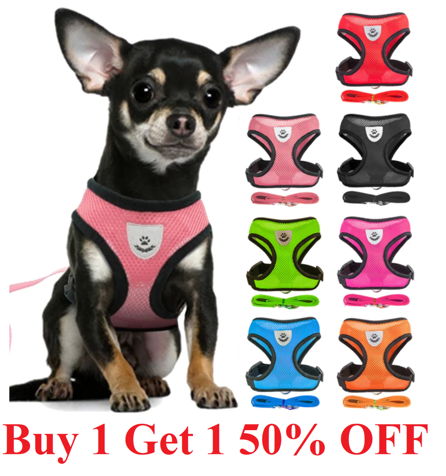 Cat Dog Pet Harness Adjustable Control Vest Dogs Reflective 