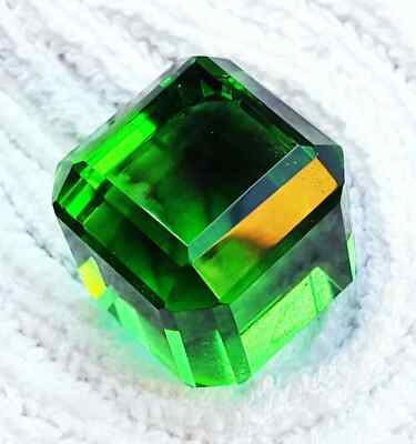 EGL Certified Natural 256 Ct Brazilian Green Color Topaz Cube Cut Loose Gemstone