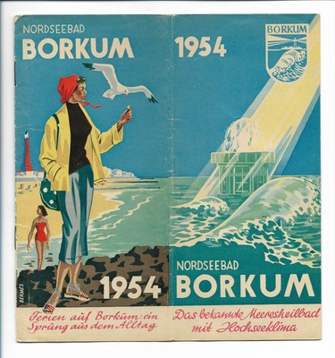 C4237/ Borkum 1954 Prospekt  12 Seiten mit Abbildungen