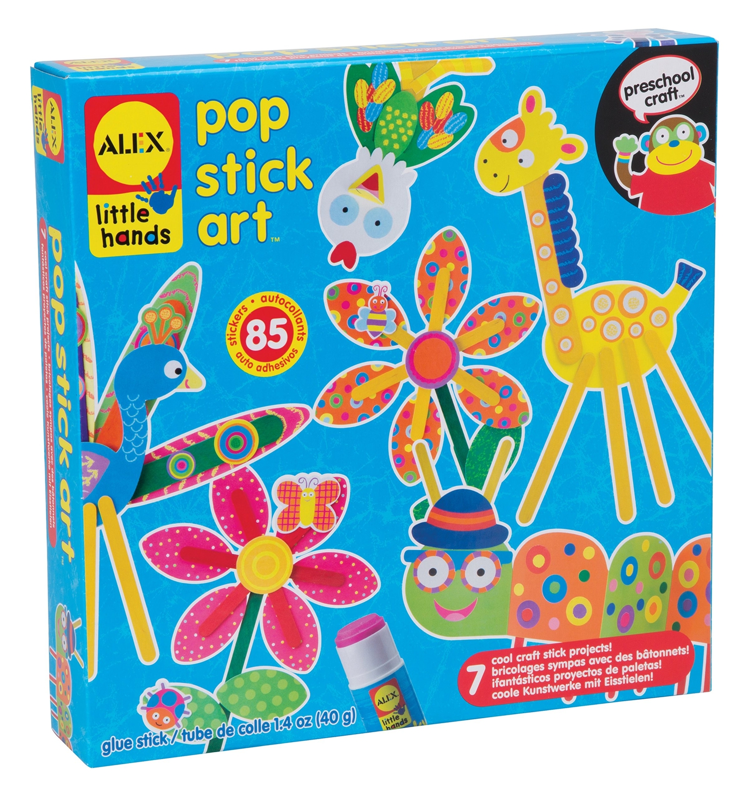 Little Hands Pop Stick Art Craft Kit, Create Cute Animal And