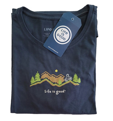 Life Is Good SS Shirt Crusher Tee BIKE VISTA Jackie Bicycle Chest49in Womens XL