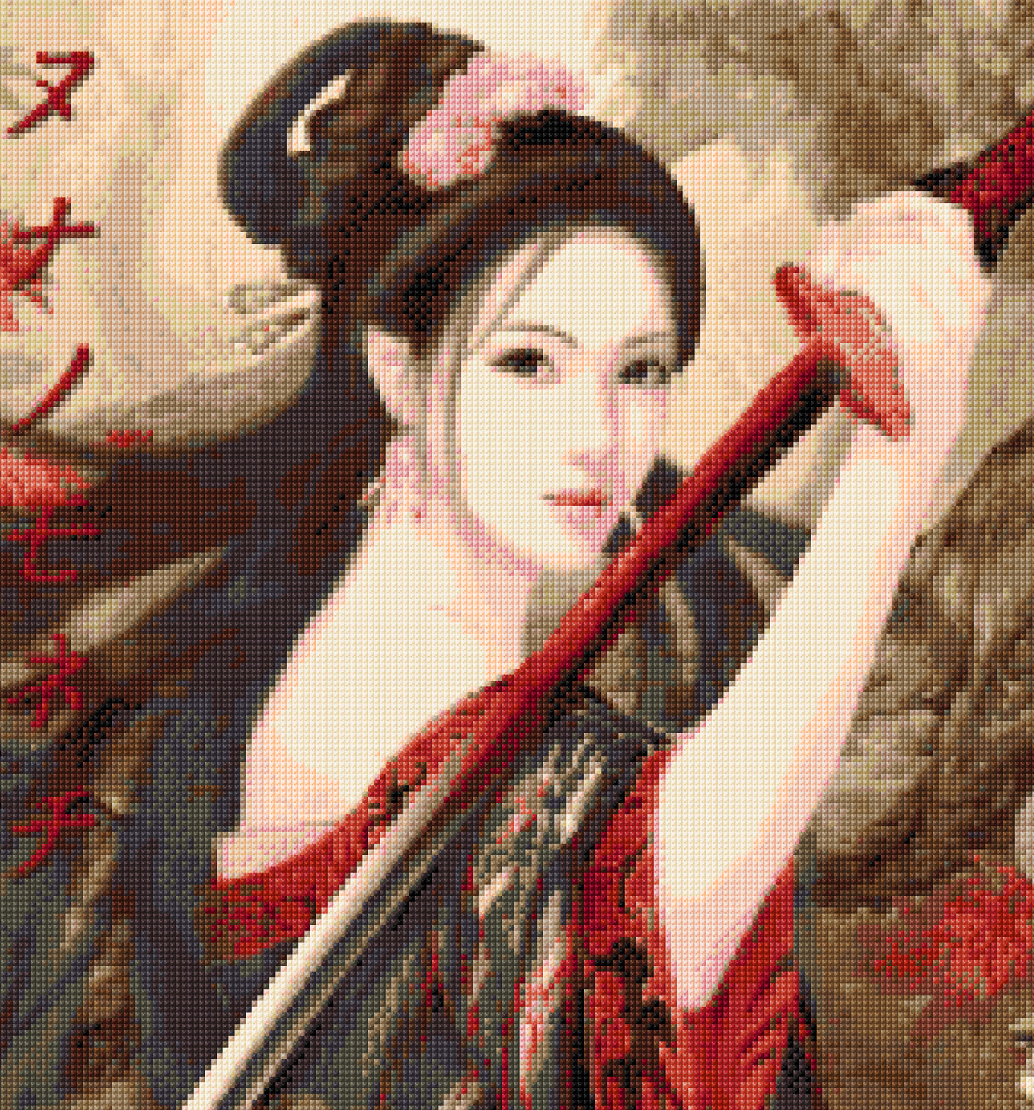 geisha girl cross stitch kit