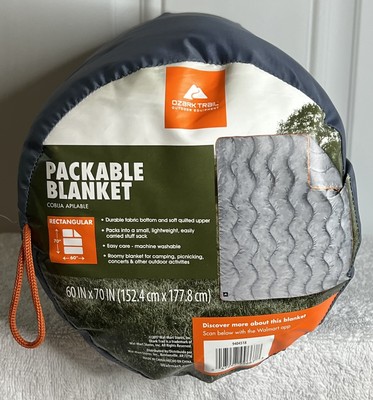 Ozark Trail Packable Blanket 60  x 70   Gray  Durable Camping Prepper Survival