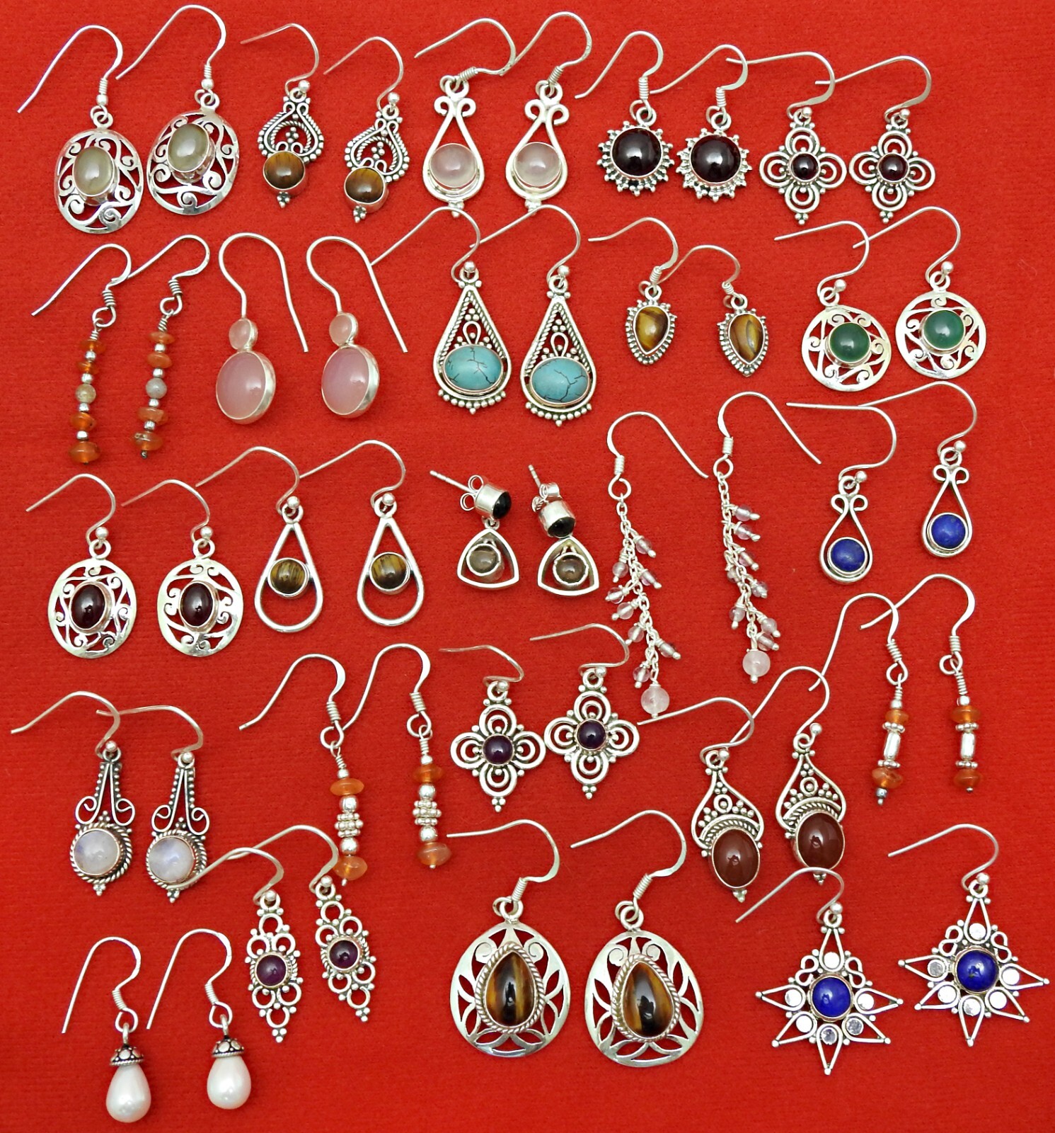JEWEL Cluster with Dangles Earrings - EJ2290 – Jane Diaz NY