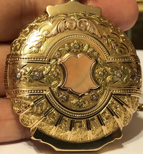 VERY RARE Tricolor 14K Solid gold Illinois Pocket Watch! MUST SEE & MUST HAVE!!!