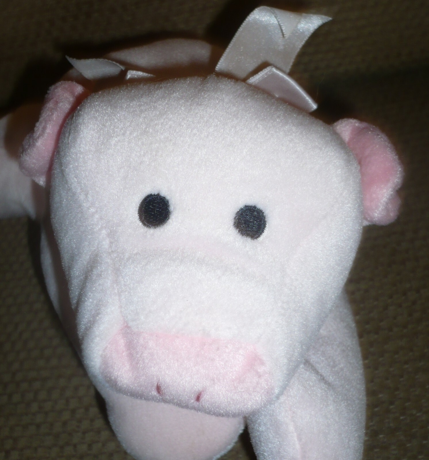 Ty Pillow Pals OINK PINK PIG Plush 1994 With Ribbon 14