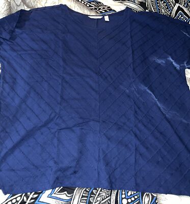 Isaac Mizrahi Live!  Cotton Top 4XL Royal Navy Blue Short Sleeve NICE!!!