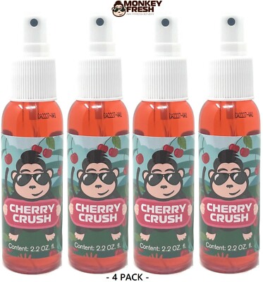 4x Monkey Fresh Liquid Air Freshener CHERRY Scent 2.2oz