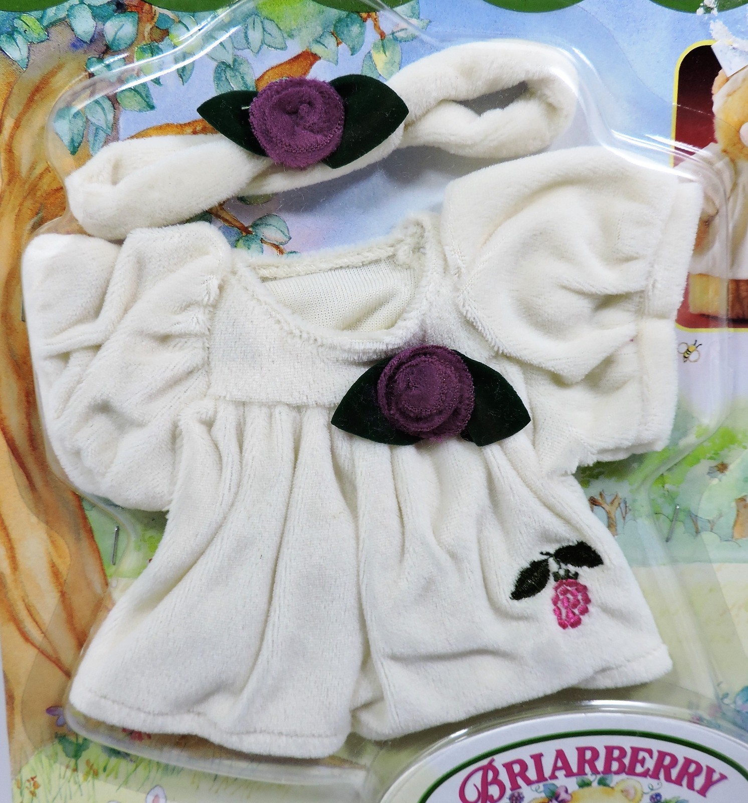 Briarberry Collection, Briarberry Bear Wear White Dress & Headband Outfit VTG