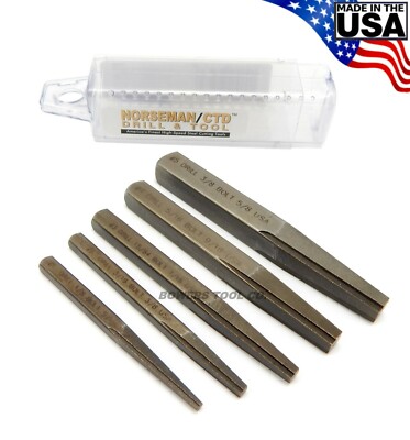 Norseman 5pc Screw & Bolt Extractor EZ Out Set #1-5 Made in USA