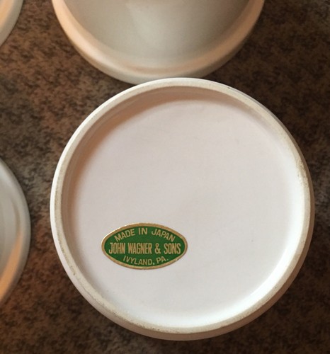 Set of 4 Vintage John Wagner & Sons Strawberry Bowl, jelly, Ramekin trinket dish