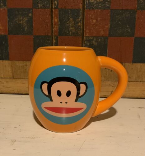 Paul Frank Sock Monkey Mug Cup 18 Ounces Orange 2014 Ceramic Collectable Coffee