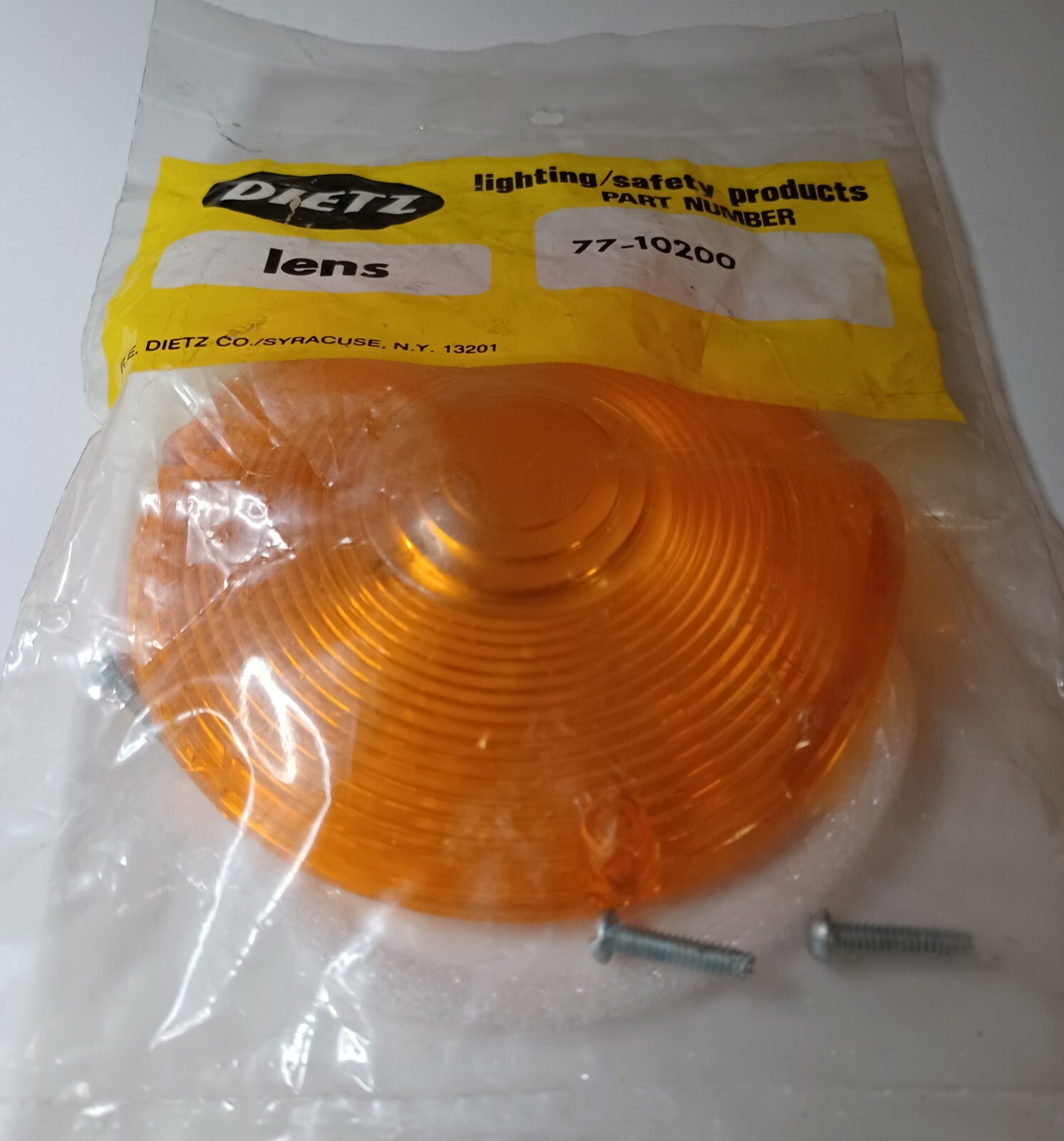 NOS 3-Screw Turn Signal Lens Replacement Postal Jeep Ford Tractor USA - AMBER