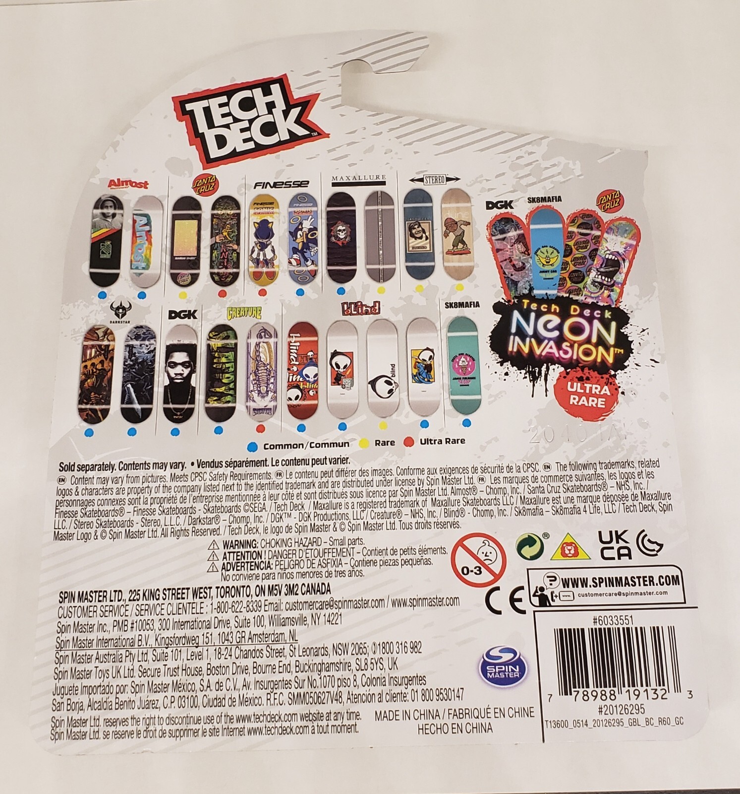 Tech Deck Neon Invasion Santa Cruz Ultra Rare Chase Fingerboard