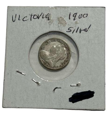 1900 Three 3 Penny VICTORIA DEL GRA BRITT REGINA FID DEF IND