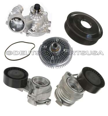 WATER PUMP ALUMINUM PULLEY BELT TENSIONERS FAN CLUTCH for BMW 7 E65 E66 SET 6