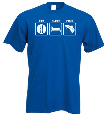 GILDAN ESSEN, SCHLAF, FISCH, KARPFEN, SPASS T-SHIRT