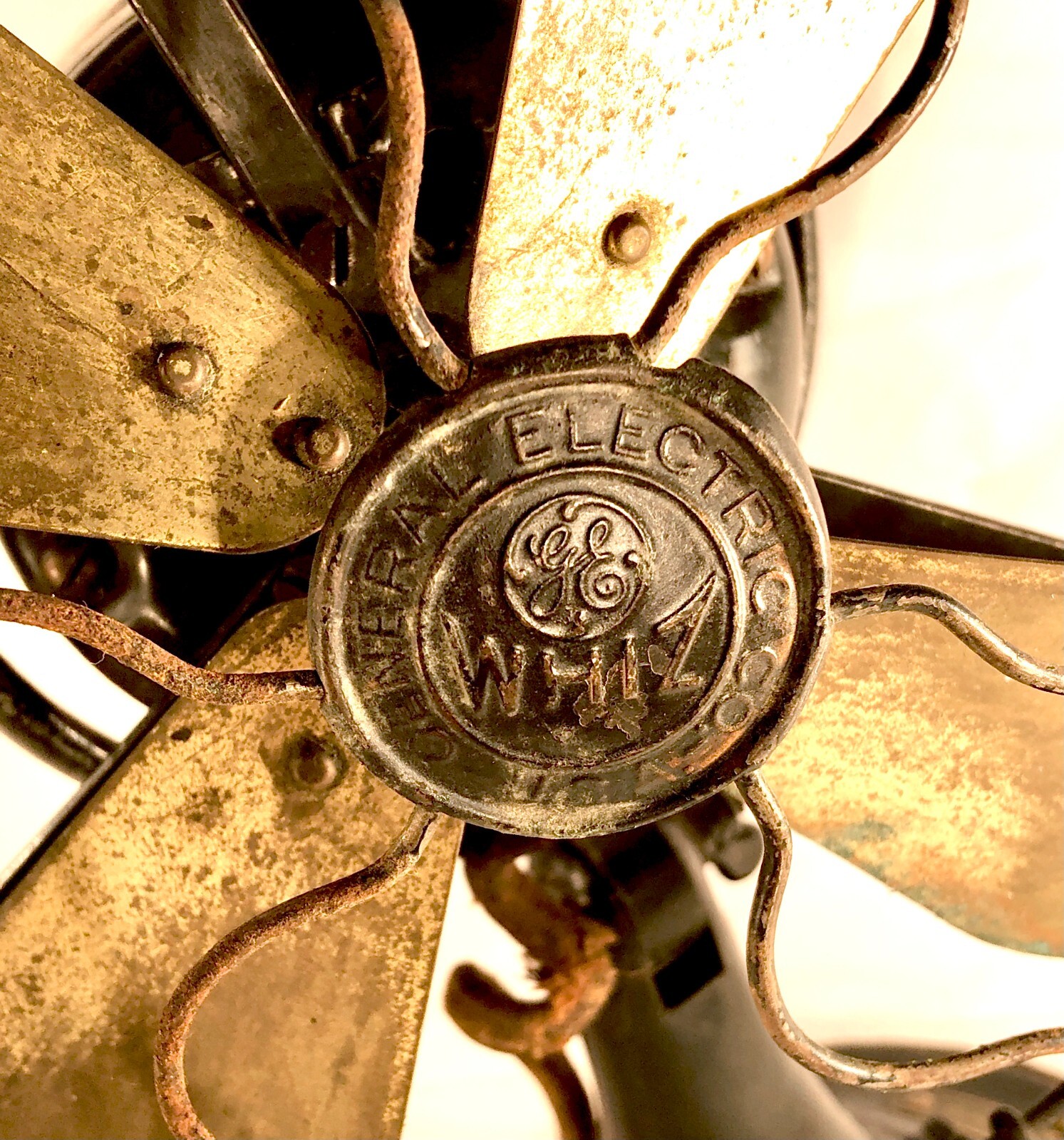 复古1920 年代GE Whiz 风扇9 英寸黄铜刀片风扇猫# 257599 | eBay