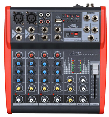 Audio2000s AMX7312 6-Ch.Audio Mixer with USB and DSP Sound Processor -New,O