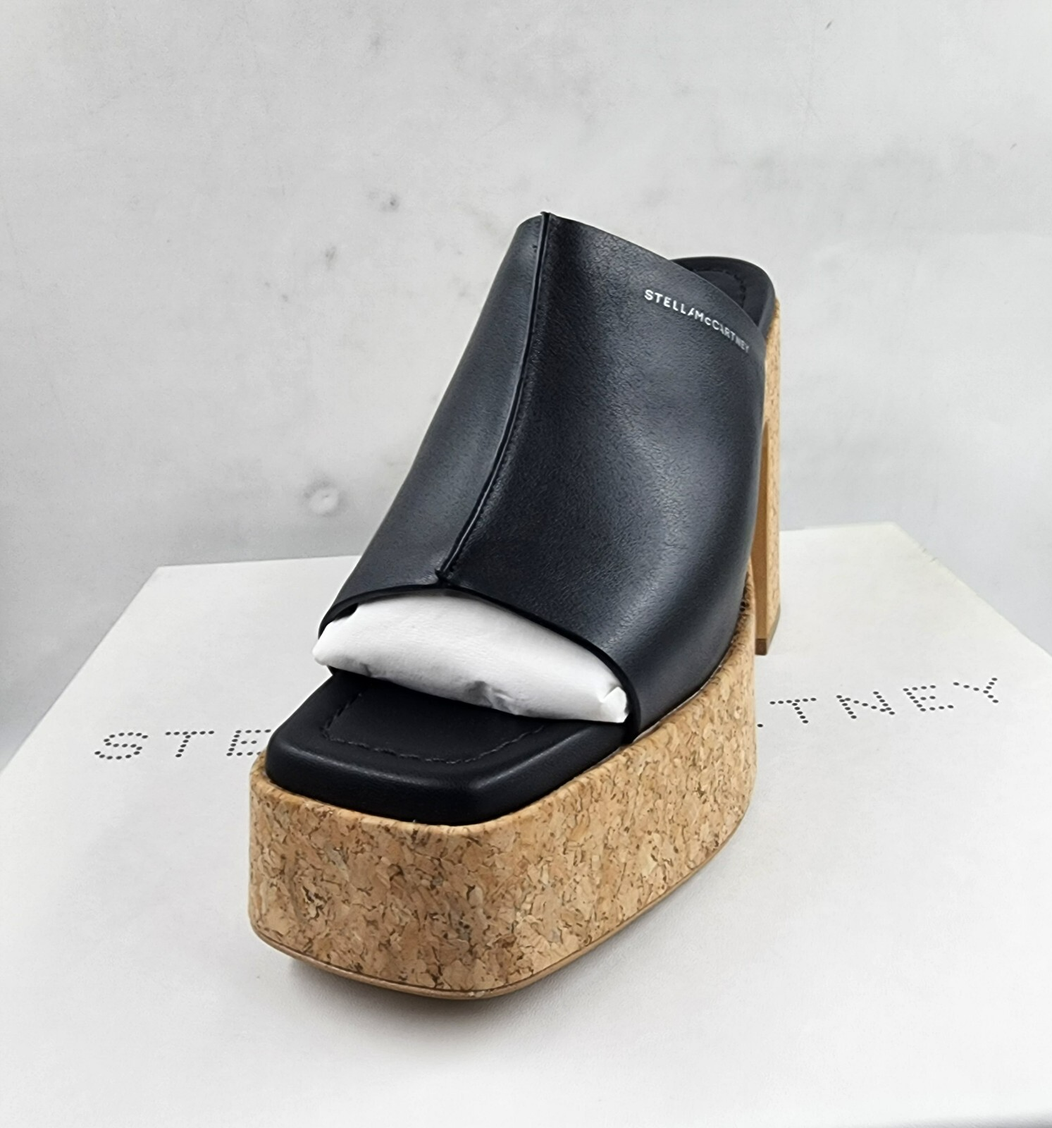 Stella McCartney Skyla Alter Eco Platform Sandals Womens 38.5/8.5US Black SlipOn - Picture 13 of 16