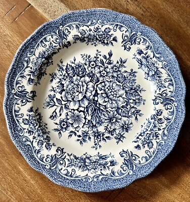 Royal Staffordshire Avondale Ironstone By J & G Meakin England Blue Bread Plate 