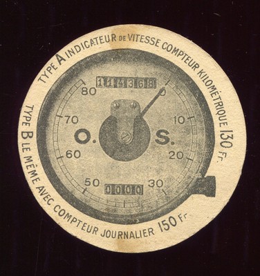 ancienne publicité Compteur O.S. E.Seignol à Paris. garage automobile ancienne