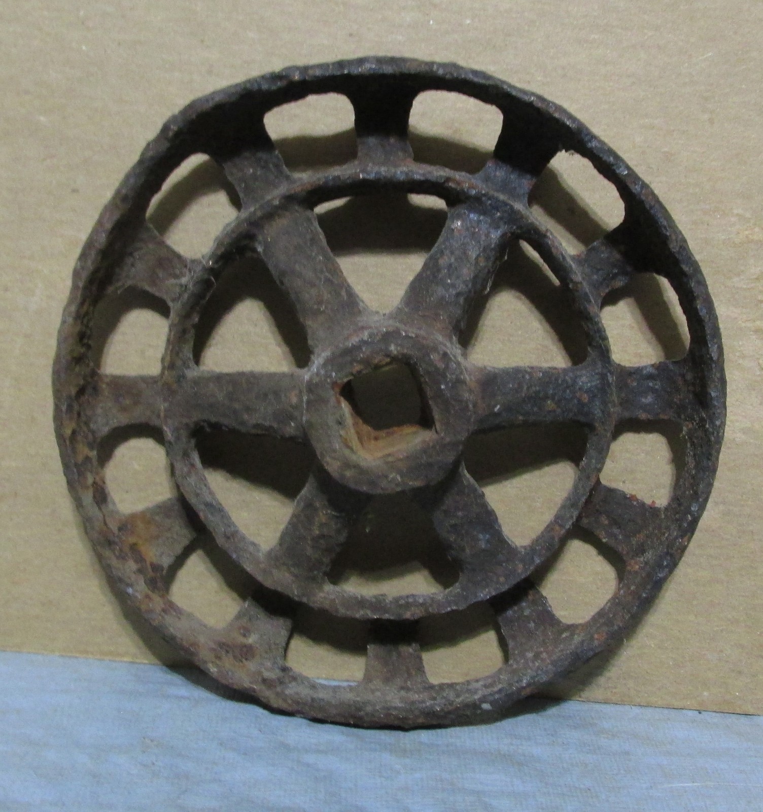 Vintage Industrial Machine Age Decor Water  Valve Handle Steampunk Art used