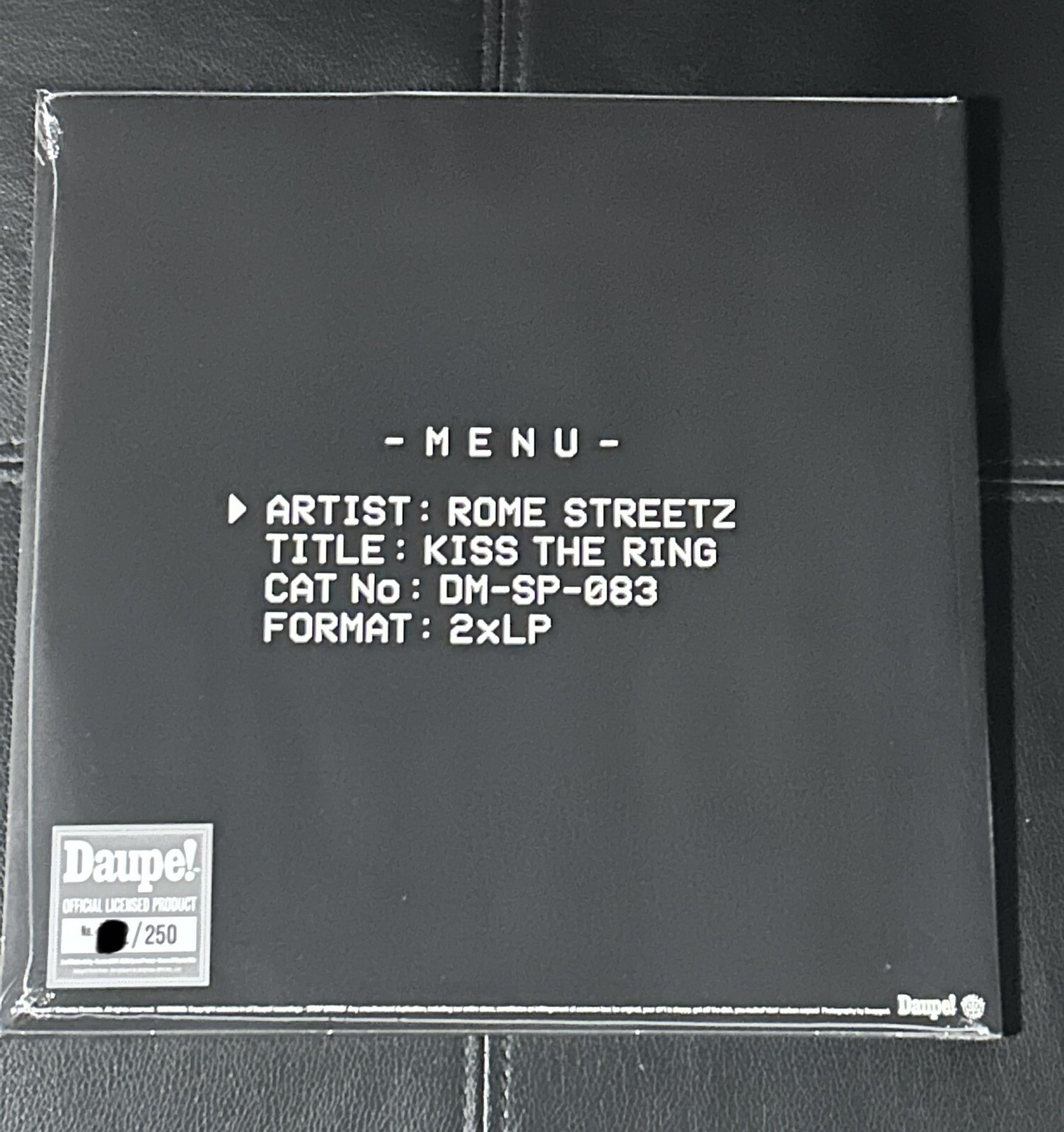 年末のプロモーション Rome Streetz - Kiss The Ring 新品 黒盤180g