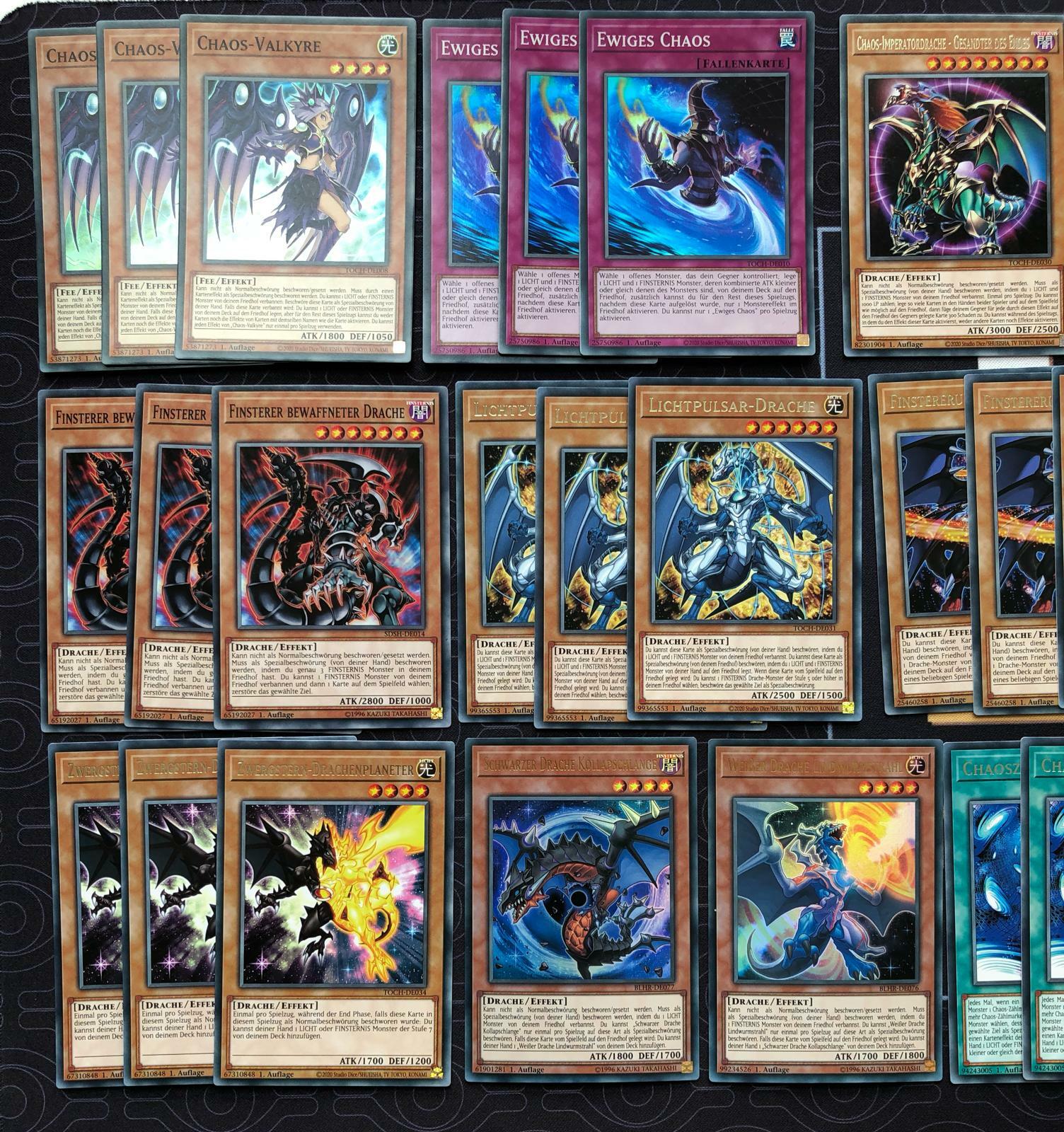 Yu-Gi-Oh Chaos Deck Licht, Finsternis, Drachen Monster 43 KartenNEUE Karten