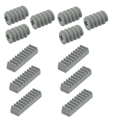  NEW LEGO Technic 12 pcs LIGHT GREY WORM & RACK GEAR SET Screw Track Kit motor