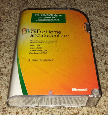 Microsoft Office Home and Student 2007 Windows 3 Home PC Licenses Retail Win32