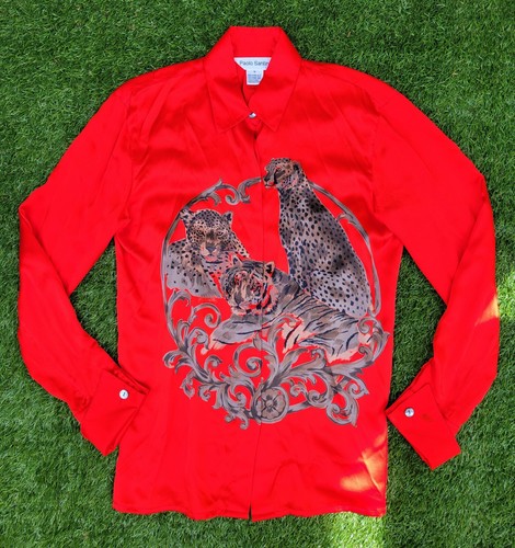 トップス 80s 90s \"PURA-SETA\" big silk shirt RED 80s 90s PURA-SETA big silk shirt RED