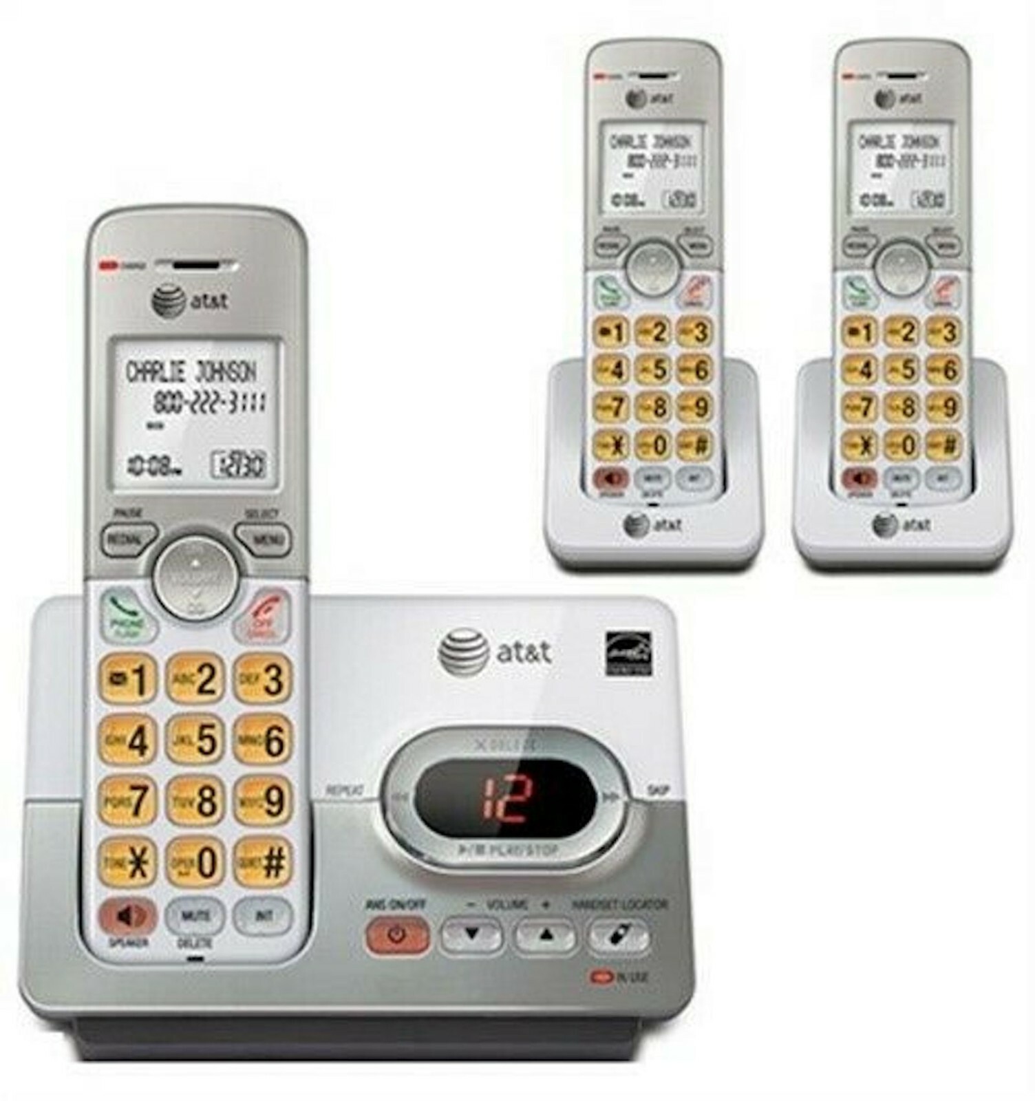AT&T EL52303 Cordless Phone System 3 Handsets Answering Machine More