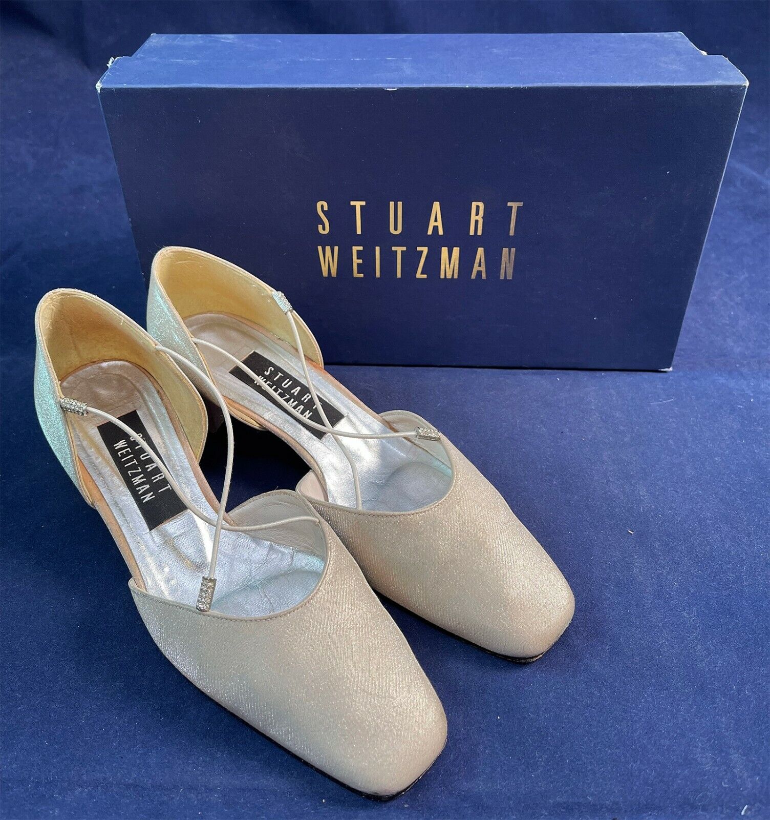 Vintage Stuart Weitzman Tubex Oyster Sparkle Lame Rhinestone Vintage Stuart Weitzman Tubex Oyster Sparkle Lame Rhinestone