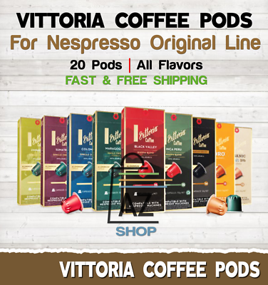 Vittoria Coffee Pods Espresso 20 Capsules Fits Nespresso Original