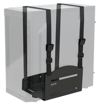 VIVO Universal PC Adjustable Wall Mount Steel Bracket Computer Case Strap Holder